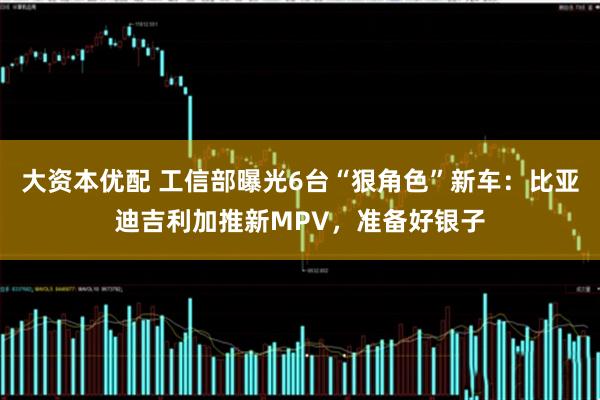 大资本优配 工信部曝光6台“狠角色”新车：比亚迪吉利加推新MPV，准备好银子